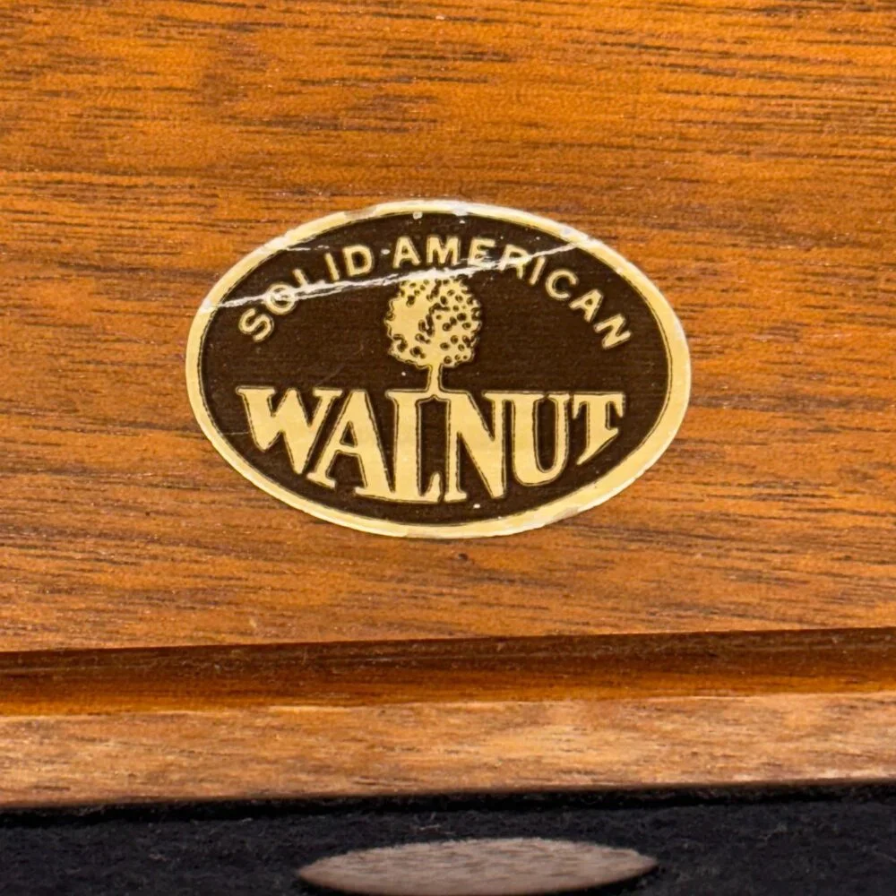 Vintage 1977 Walnut Lasercraft Pencil Holder President's Club & Ruler Landscape